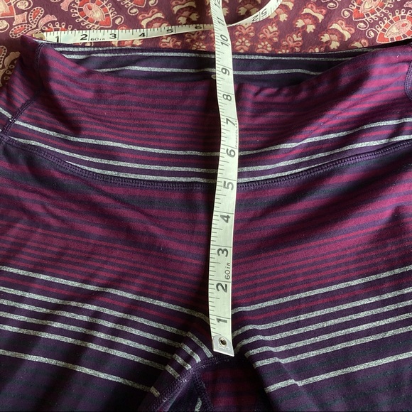 Athleta Purple Stripe Chaturanga Legging Size M - Picture 8 of 12